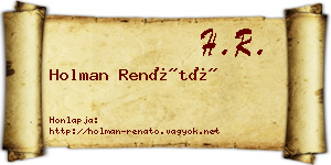 Holman Renátó névjegykártya